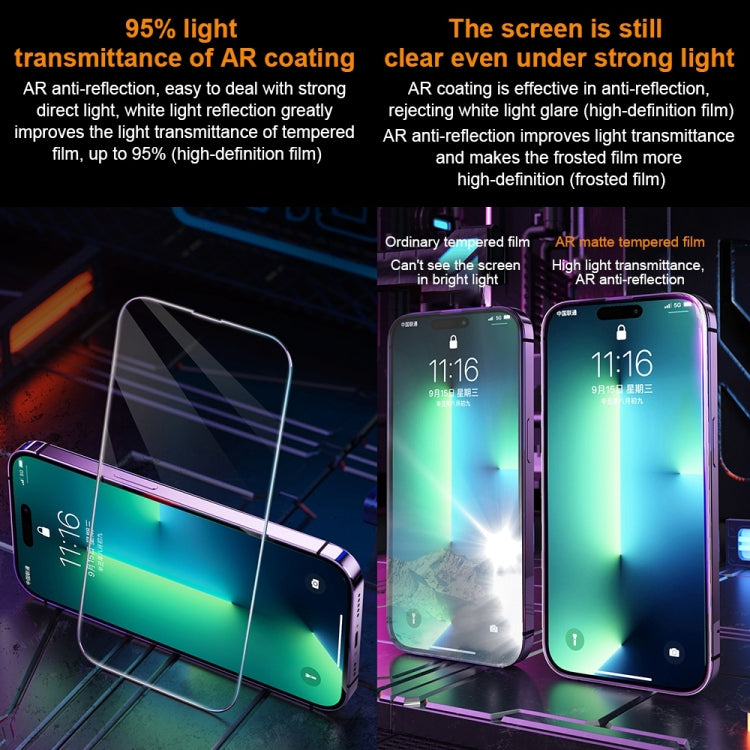 For iPhone 14 Plus WK WTP-070 King Kong Vacha 9D Curved AR Frosted Tempered Glass Film(Black)