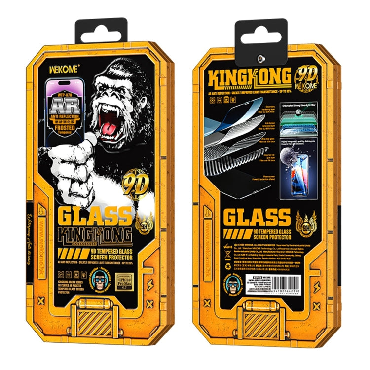 For iPhone 14 Pro Max WK WTP-070 King Kong Vacha 9D Curved AR Frosted Tempered Glass Film(Black)