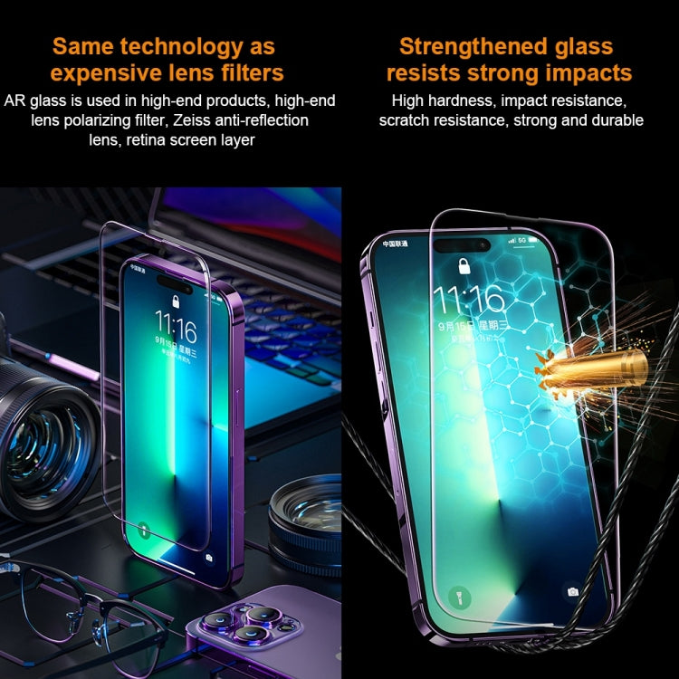 For iPhone 14 Pro Max WK WTP-070 King Kong Vacha 9D Curved AR Frosted Tempered Glass Film(Black)