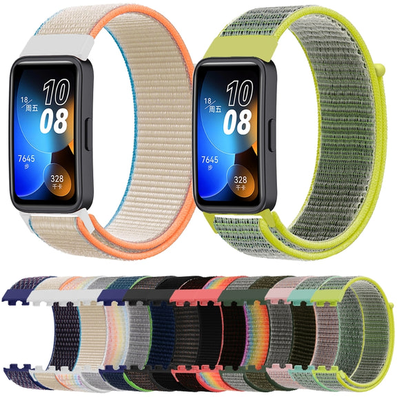 For Huawei Band 8 16mm Woven Nylon Loop Watch Band(Black)