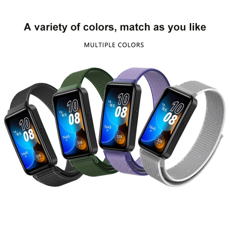 For Huawei Band 8 16mm Woven Nylon Loop Watch Band(Black)