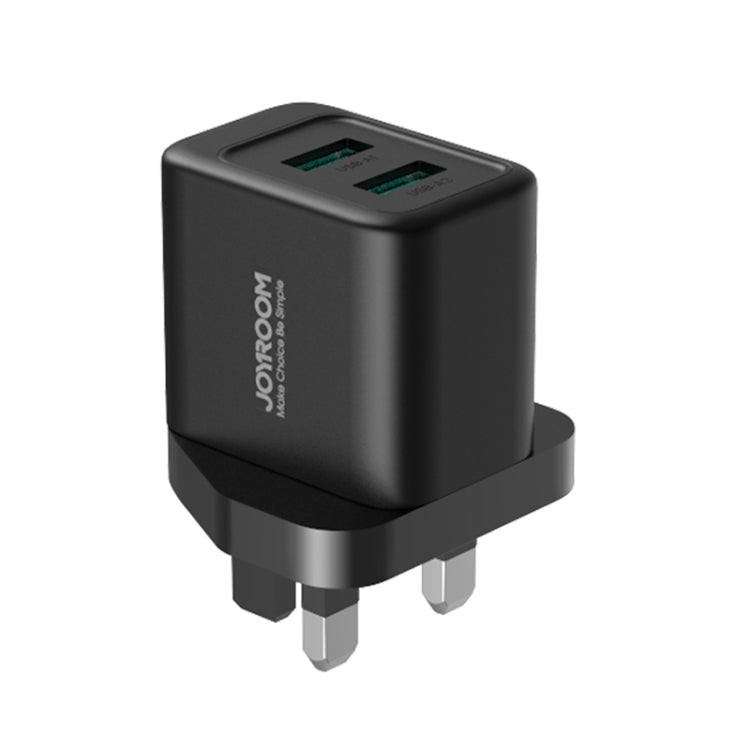 JOYROOM JR-TCN01 2.4A Dual Ports USB Charger, Plug:UK Plug(Black)