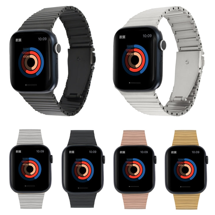 Ocean Metal Replacement Watch Band For Apple Watch SE 44mm(Black)
