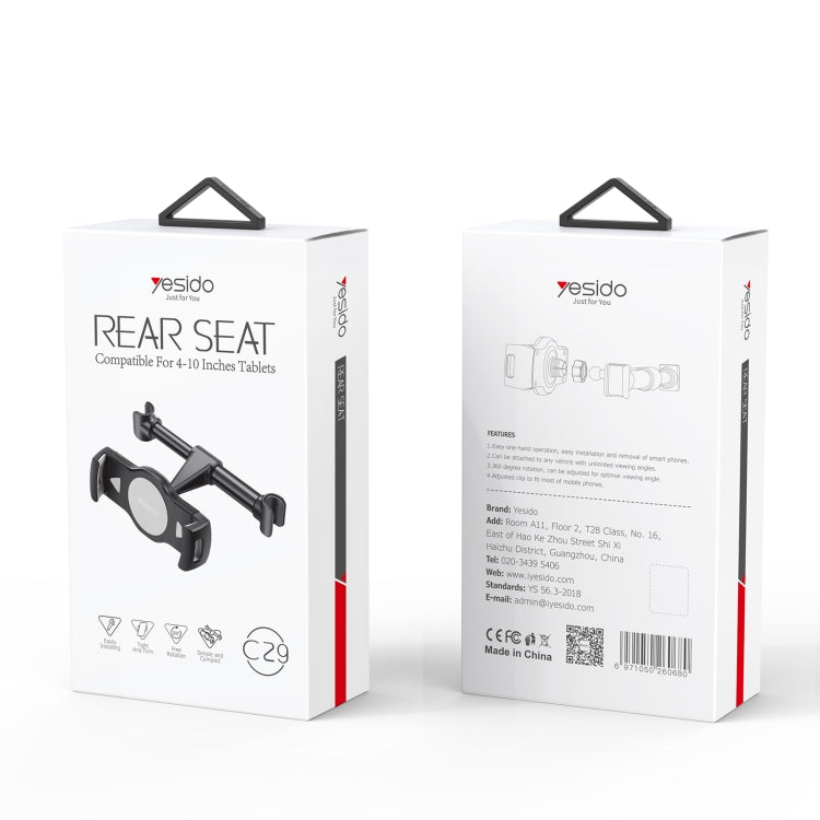 Yesido C29 Car Rear Seat Tablet Holder(Black)