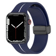 Two Color Folding Buckle Silicone Watch Band For Apple Watch Ultra 49mm(Midnight Blue+White) - Watch Bands by PMC TechLife | Online Shopping South Africa | PMC TechLife