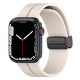 Two Color Folding Buckle Silicone Watch Band For Apple Watch SE 2022 40mm(Starlight+Grey) -  by PMC TechLife | Online Shopping South Africa | PMC TechLife
