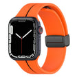 Two Color Folding Buckle Silicone Watch Band For Apple Watch SE 44mm(Orange+Black) -  by PMC TechLife | Online Shopping South Africa | PMC TechLife