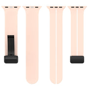 Two Color Folding Buckle Silicone Watch Band For Apple Watch 5 40mm(Pink+White)