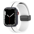 Two Color Folding Buckle Silicone Watch Band For Apple Watch 5 44mm(White+Black) -  by PMC TechLife | Online Shopping South Africa | PMC TechLife