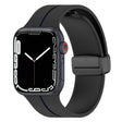 Two Color Folding Buckle Silicone Watch Band For Apple Watch 4 44mm(Black+Blue) -  by PMC TechLife | Online Shopping South Africa | PMC TechLife