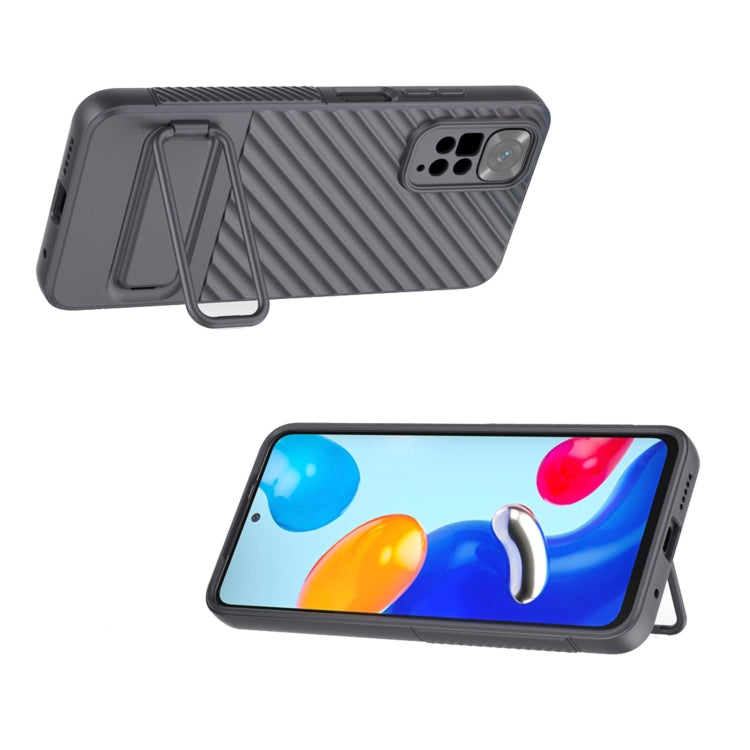 For Xiaomi Redmi Note 11 Wavy Texture TPU Phone Case with Lens Film(Grey)