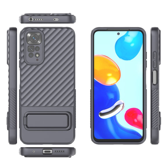 For Xiaomi Redmi Note 11 Wavy Texture TPU Phone Case with Lens Film(Grey)