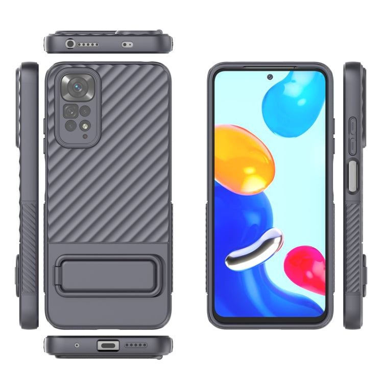 For Xiaomi Redmi Note 11 Wavy Texture TPU Phone Case with Lens Film(Grey)