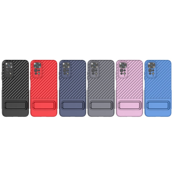 For Xiaomi Redmi Note 11 Wavy Texture TPU Phone Case with Lens Film(Grey)
