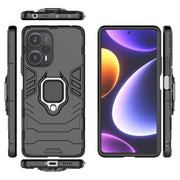 For Xiaomi Redmi Note 12 Turbo Magnetic Ring Holder PC + TPU Phone Case(Black)