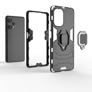 For Xiaomi Redmi Note 12 Turbo Magnetic Ring Holder PC + TPU Phone Case(Black)