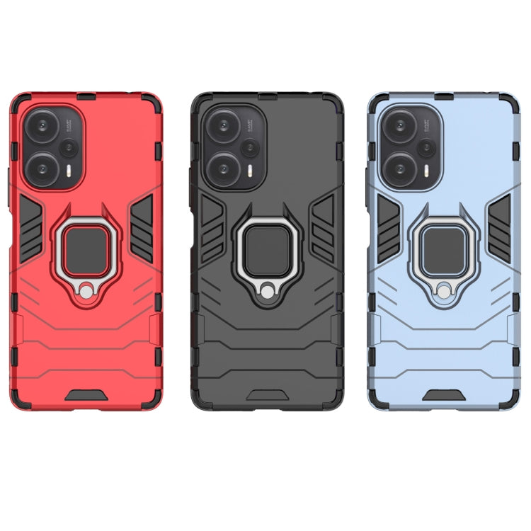 For Xiaomi Redmi Note 12 Turbo Magnetic Ring Holder PC + TPU Phone Case(Black)