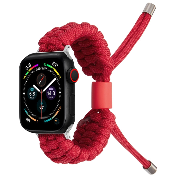 Stretch Plain Silicone Bean Watch Band For Apple Watch 8 41mm(Red)