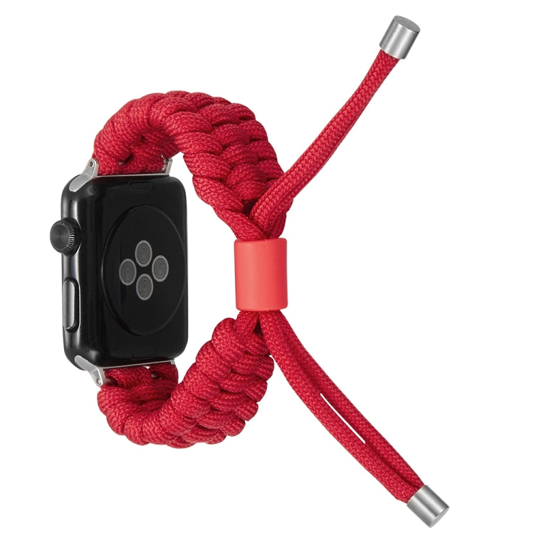 Stretch Plain Silicone Bean Watch Band For Apple Watch 8 41mm(Red)