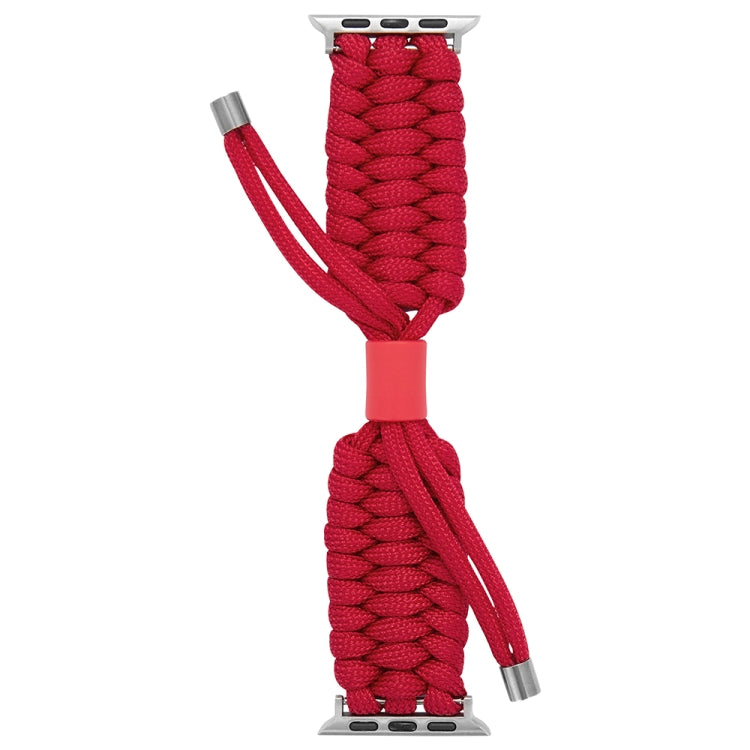 Stretch Plain Silicone Bean Watch Band For Apple Watch 8 41mm(Red)