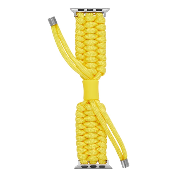 Stretch Plain Silicone Bean Watch Band For Apple Watch 8 45mm(Yellow)