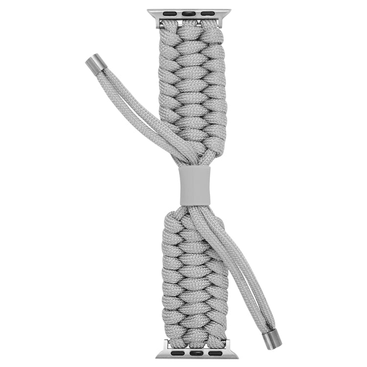 Stretch Plain Silicone Bean Watch Band For Apple Watch 5 40mm(Grey White)