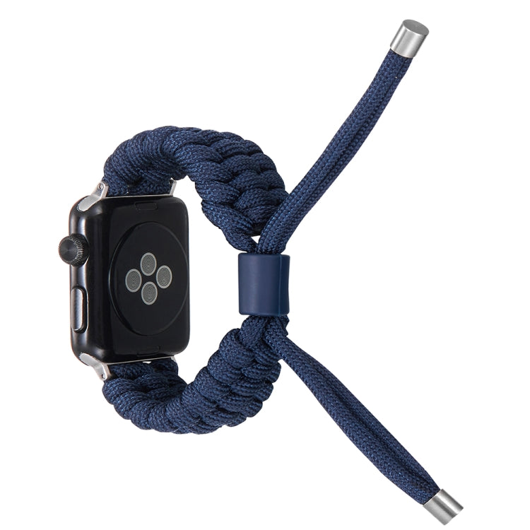 Stretch Plain Silicone Bean Watch Band For Apple Watch 5 44mm(Navy Blue)