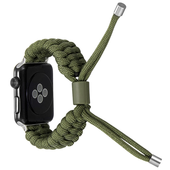 Stretch Plain Silicone Bean Watch Band For Apple Watch 4 40mm(Army Green)