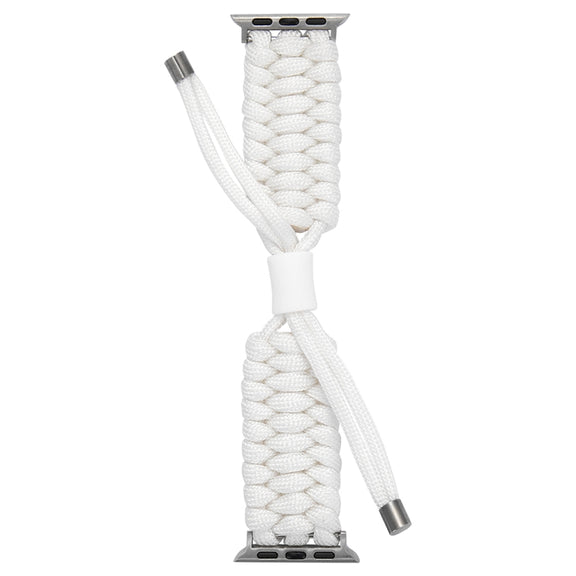 Stretch Plain Silicone Bean Watch Band For Apple Watch 3 42mm(White)