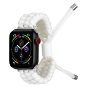 Stretch Plain Silicone Bean Watch Band For Apple Watch 2 38mm(White)