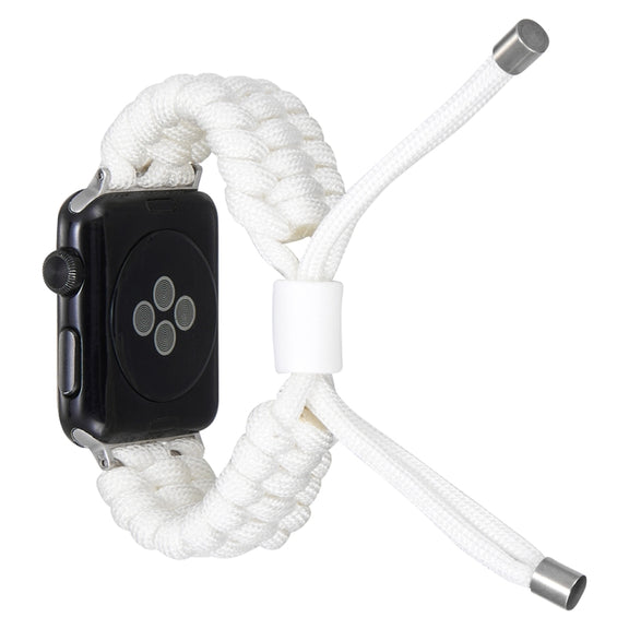 Stretch Plain Silicone Bean Watch Band For Apple Watch 2 38mm(White)