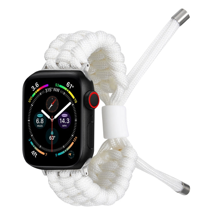 Stretch Plain Silicone Bean Watch Band For Apple Watch 38mm(White)