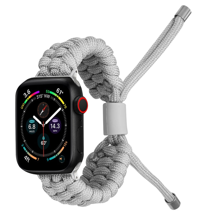 Stretch Plain Silicone Bean Watch Band For Apple Watch 38mm(Grey White)