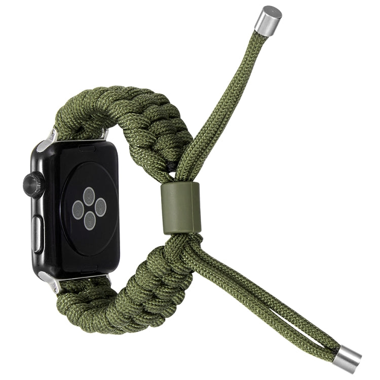 Stretch Plain Silicone Bean Watch Band For Apple Watch 38mm(Army Green)