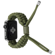 Stretch Plain Silicone Bean Watch Band For Apple Watch 38mm(Army Green)