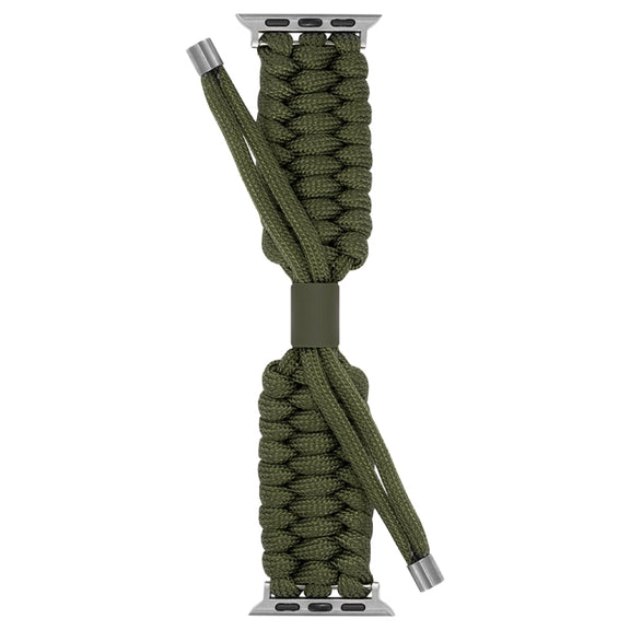 Stretch Plain Silicone Bean Watch Band For Apple Watch 38mm(Army Green)