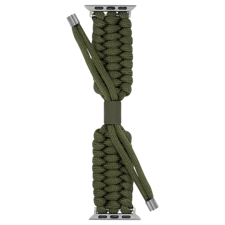 Stretch Plain Silicone Bean Watch Band For Apple Watch 38mm(Army Green)