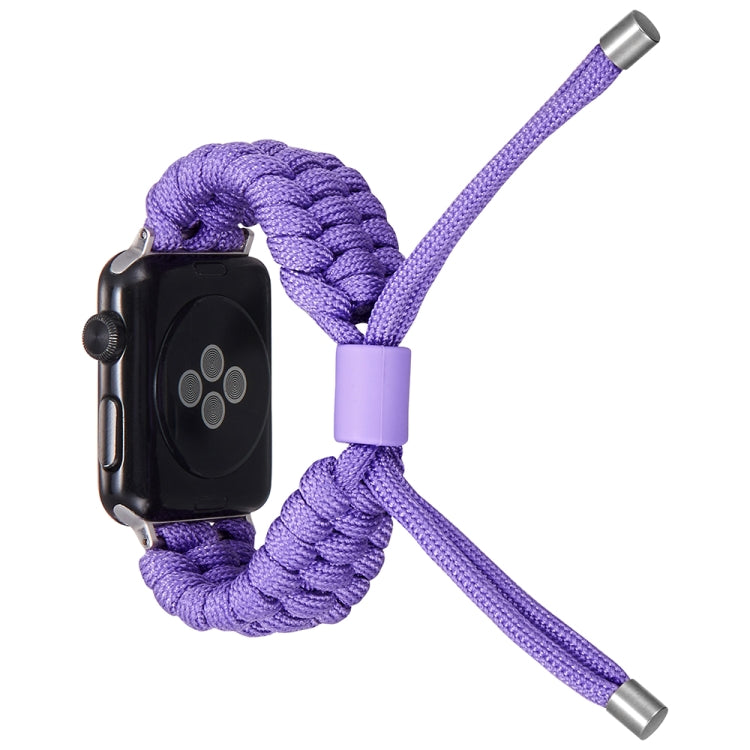 Stretch Plain Silicone Bean Watch Band For Apple Watch 38mm(Light Purple)