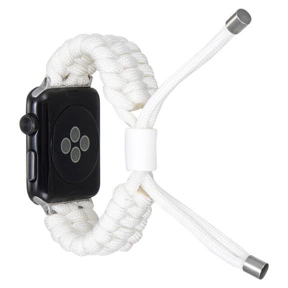 Stretch Plain Silicone Bean Watch Band For Apple Watch SE 2023 44mm(White)