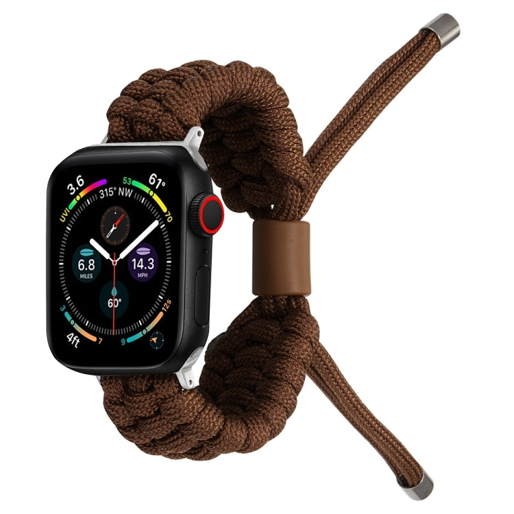 Stretch Plain Silicone Bean Watch Band For Apple Watch SE 2023 44mm(Coffee Brown)