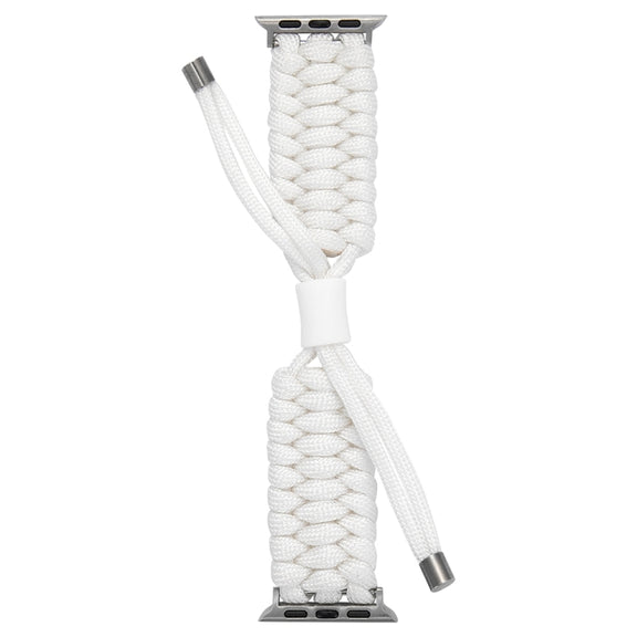 Stretch Plain Silicone Bean Watch Band For Apple Watch 9 41mm(White)