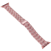 3-Beads Stripe Metal Watch Band For Apple Watch 42mm(Rose Pink)