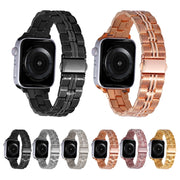 3-Beads Stripe Metal Watch Band For Apple Watch 5 40mm(Rose Gold)
