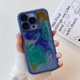 For iPhone 14 Pro Oil Painting Electroplating TPU Phone Case(Blue) - iPhone 14 Pro Cases by PMC TechLife | Online Shopping South Africa | PMC TechLife