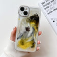 For iPhone 14 Plus Oil Painting Electroplating TPU Phone Case(White) - iPhone 14 Plus Cases by PMC TechLife | Online Shopping South Africa | PMC TechLife