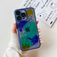 For iPhone 14 Pro Max Oil Painting Electroplating TPU Phone Case(Blue) - iPhone 14 Pro Max Cases by PMC TechLife | Online Shopping South Africa | PMC TechLife