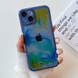 For iPhone 13 Oil Painting Electroplating TPU Phone Case(Blue) - iPhone 13 Cases by PMC TechLife | Online Shopping South Africa | PMC TechLife