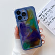 For iPhone 13 Pro Oil Painting Electroplating TPU Phone Case(Blue) - iPhone 13 Pro Cases by PMC TechLife | Online Shopping South Africa | PMC TechLife