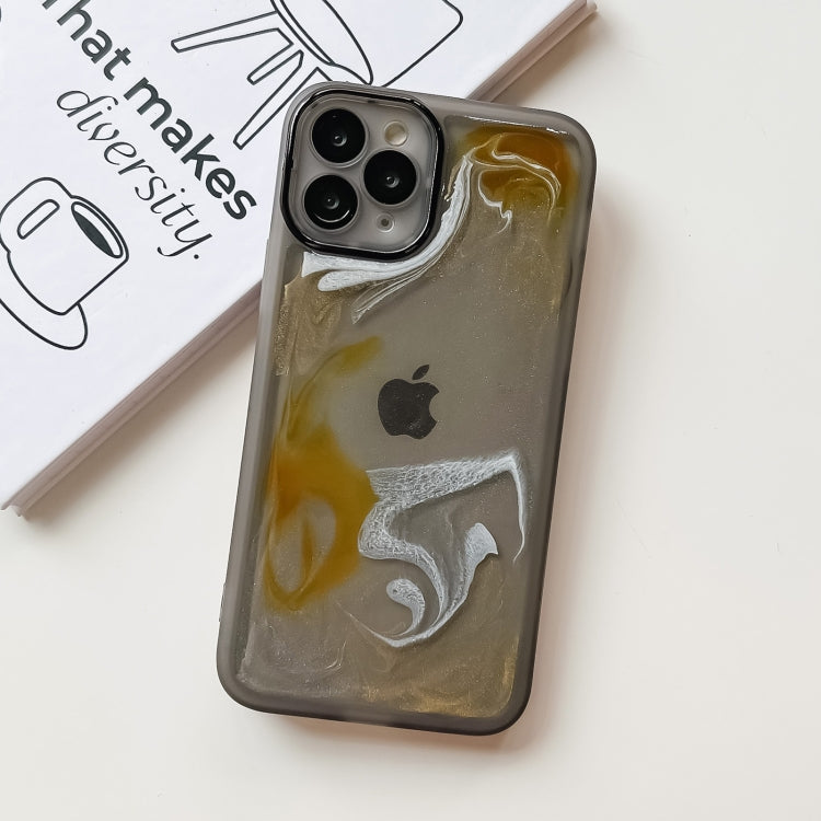 For iPhone 11 Pro Oil Painting Electroplating TPU Phone Case(Grey)