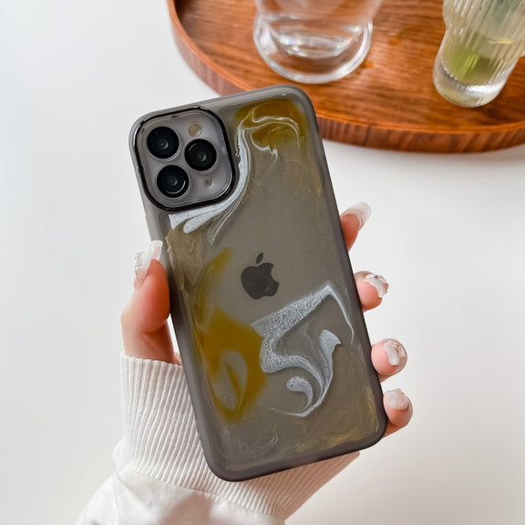 For iPhone 11 Pro Oil Painting Electroplating TPU Phone Case(Grey)